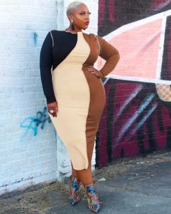 欧时尚 Power Trip Midi Dress New In