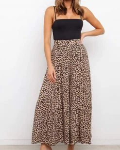 贝利雅 CHIC LEOPARD PALAZZO PANTS New In