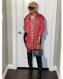 Divanewlook New In Oversized Flannel Top