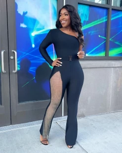 COKU New In BELLE BLINGS- ONE SLEEVE BANDAGE JUMPSUIT