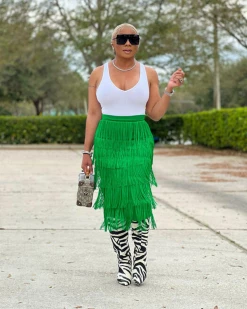 卡恩妮 Frankie Fringe MIDI Skirt