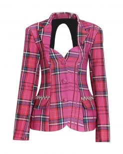 欧樊 SEXY PLAID BLAZER