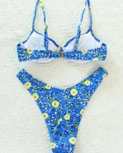 辉煌 Floral Frill Underwire High Cut Bikini Swimsuit New In