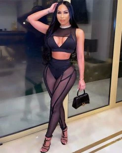 赛西尔 Mesh Solid Color Pants New In 5 赛西尔 Mesh Solid Color Pants New In