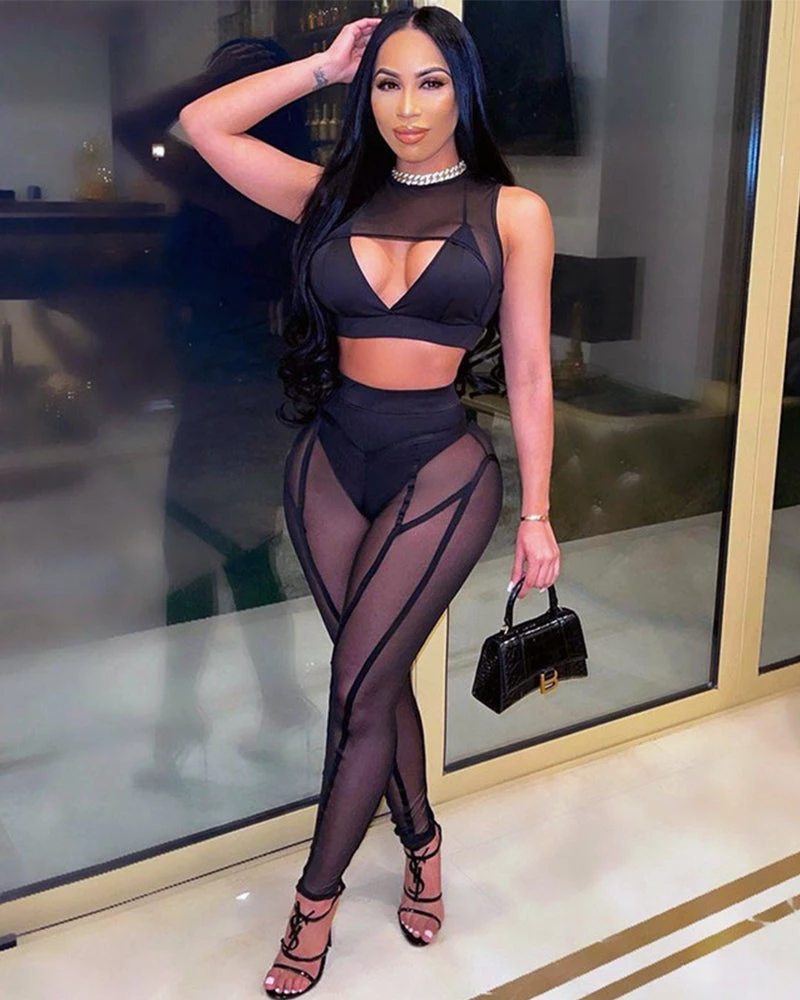 赛西尔 Mesh Solid Color Pants New In 3 赛西尔 Mesh Solid Color Pants New In