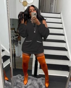 安迪 New In CREME DE LA CREME OVERSIZED HOODIE DRESS