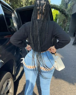 蕾婷娜 Bandage Hollow-out Design Jeans