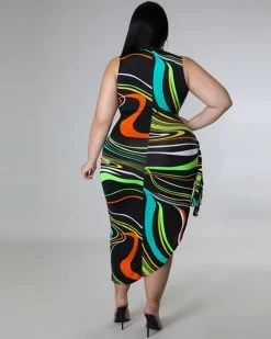 鸣达 New In Irregular Print Dress