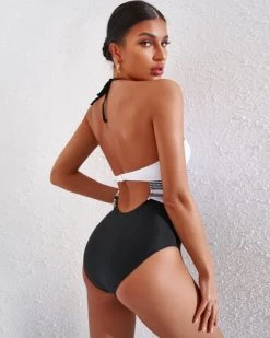 迪拉蒙 New In Contrast Color Hanging Neck Swimsuit 6 迪拉蒙 New In Contrast Color Hanging Neck Swimsuit