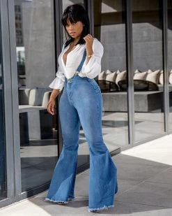 Divanewlook STRAP FLARED JEANS