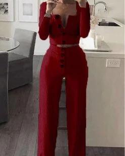 Divanewlook New In SOLID PIT STRIP PANTS SET 9 Divanewlook New In SOLID PIT STRIP PANTS SET