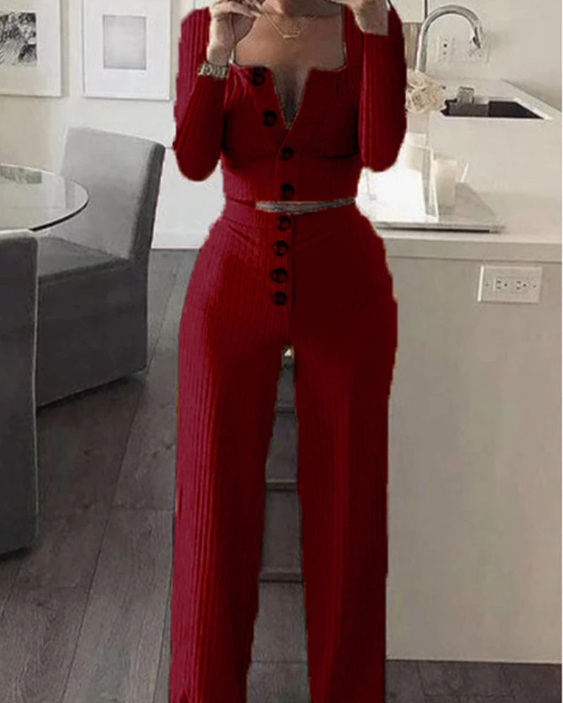 Divanewlook New In SOLID PIT STRIP PANTS SET 5 Divanewlook New In SOLID PIT STRIP PANTS SET