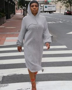 格律斯 New In HOODIE SWEATER DRESS