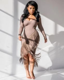 涵美 Tassel Midi Dress