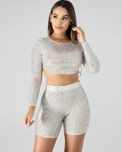 Divanewlook New In Shining Short Set