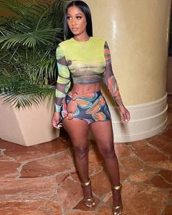 依米尔 See-through Open Half Skirt Set