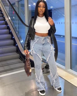 Divanewlook New In FASHION Raw Jeans