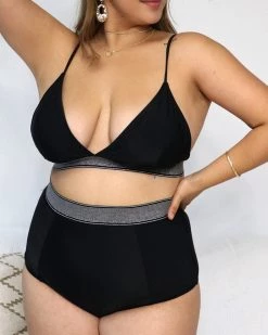 神采 New In Black High Waist Oversized Swimsuit