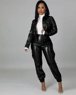 让你红 Ray Faux Leather Set New In