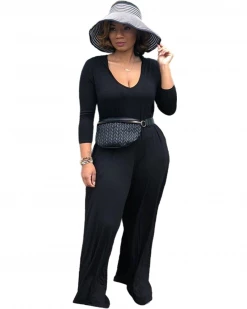 欧曼曼 Sale Pure Color Jumpsuits