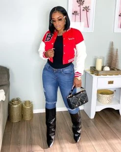 奥特丝 Sale The Baddest Varsity Jacket