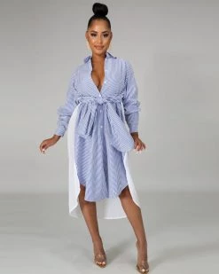 海滨 New In Commuter Stripe Shirt Dress