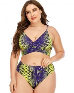 宏盛 New In Snake Print Split Swimsuit