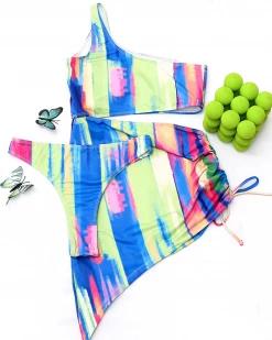 Divanewlook TWO PIECE Rainbow PRINT SWIMSUIT New In
