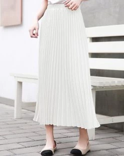 驰之远 New In Elastic Waist Pleated Midi Skirt