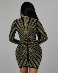 惠购 Rhinestone Star Dress New In