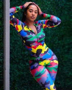 黑方 New In CAMO Bodysuit