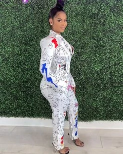 Divanewlook New In CARTOON SKETCH PANTS SET