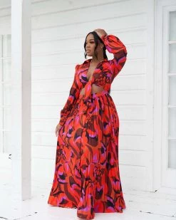 诚远 BLOOMING PAINTING SPLIT DRESS New In