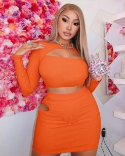 麦维斯 SEXY HOLLOWED OUT SKIRT SET