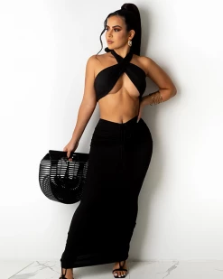 Divanewlook EYES KILLER Backless Dress