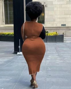 欧时尚 Power Trip Midi Dress New In