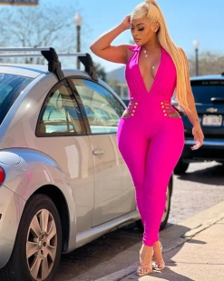 衣姿美 New In Crazy Over Fuchsia Jumpsuit