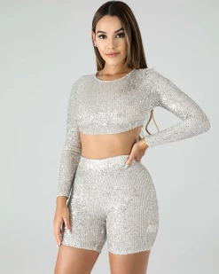 Divanewlook New In Shining Short Set