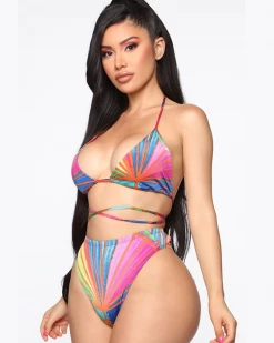 Divanewlook Tie-dye Rainbow Two Piece Bathing Suit