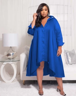 忆仙姿 Hi-Low Shirt Dress New In