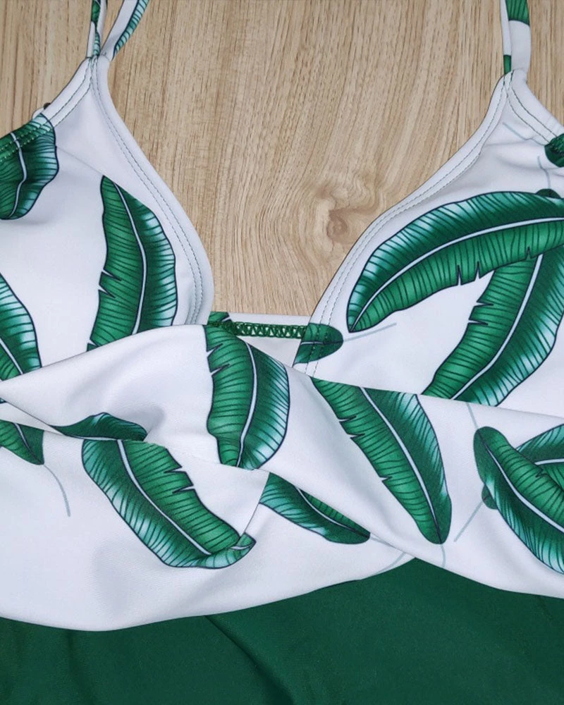 Divanewlook BANANA LEAF TWIST-FRONT SWIMSUIT New In 3 Divanewlook BANANA LEAF TWIST-FRONT SWIMSUIT New In