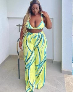 Divanewlook New In GRAPHIC PRINT PANTS SET