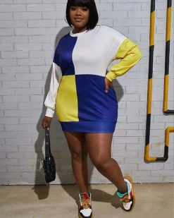 艾米莱 COLOR BLOCK STITCHING DRESS