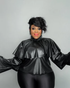 爱维恩 Tiered Vegan Leather Top New In