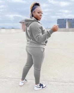 Divanewlook New In Solid 2 Piece Hoodie Set