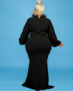 达梦 Runway Sequin Gown Dress