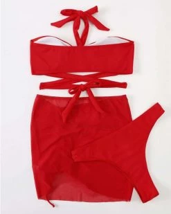 Cmb Albaki 3pack Criss Cross Drawstring Bikini Swimsuit New In
