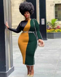 欧时尚 Power Trip Midi Dress New In