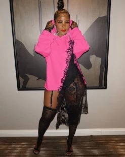 Divanewlook LACE STITCHED HOODIE