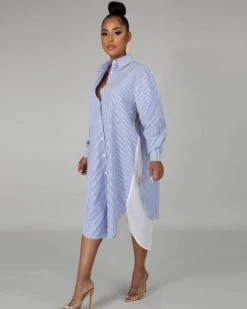 海滨 New In Commuter Stripe Shirt Dress